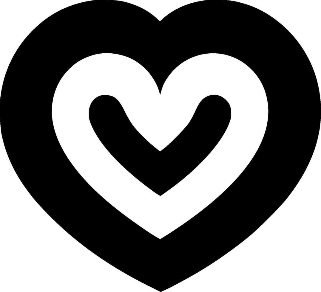 Heart, Black and White illustration vector