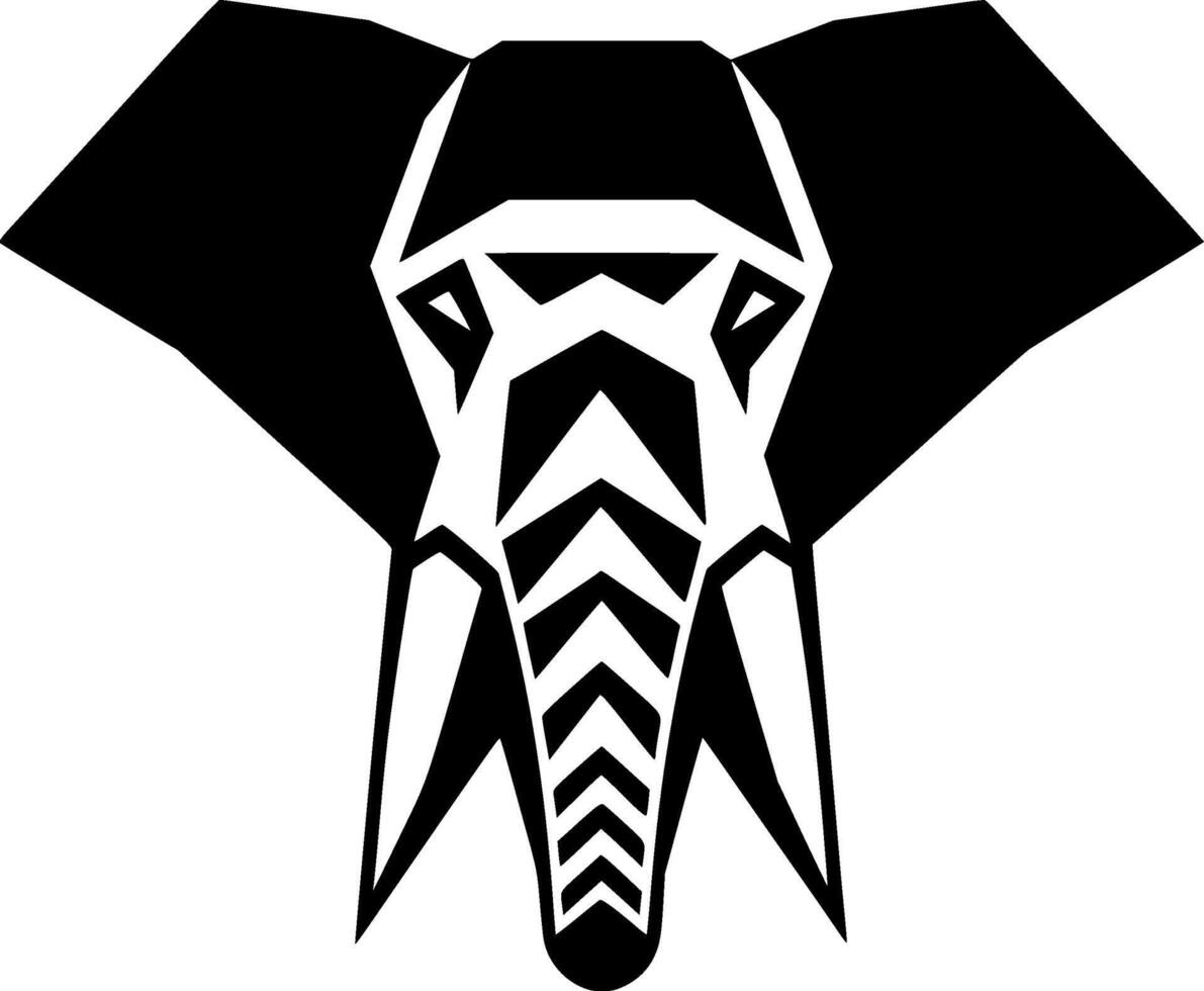 Elephant - Black and White Isolated Icon - illustration vector