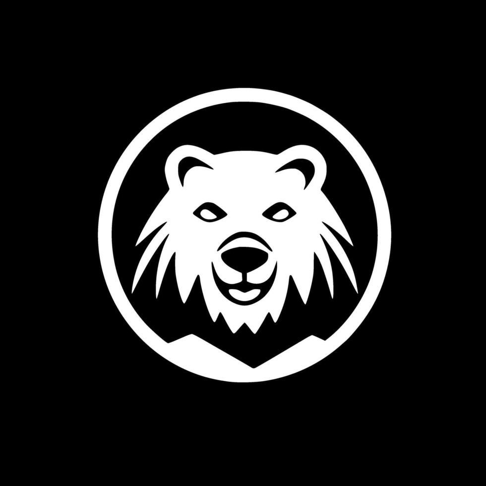 Bear - Black and White Isolated Icon - illustration vector