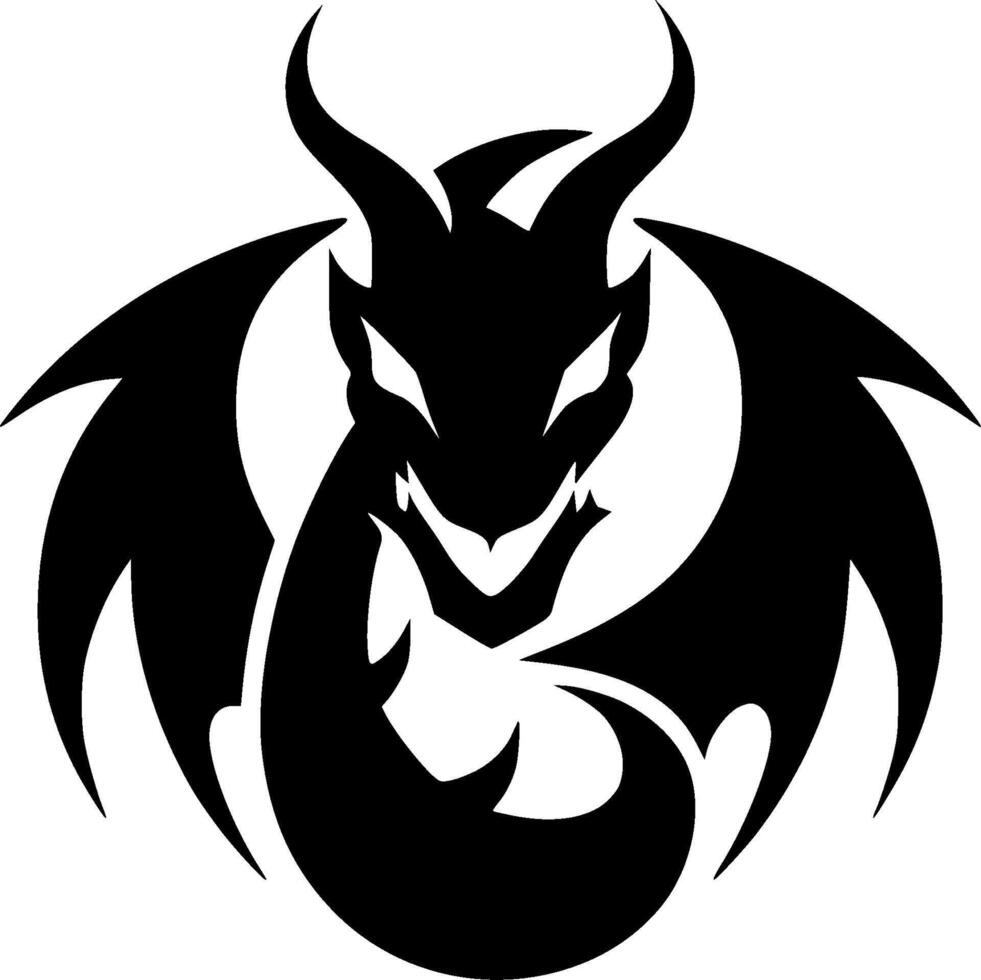 Dragon, Minimalist and Simple Silhouette - illustration vector