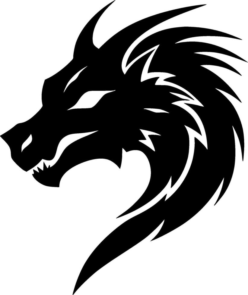Dragon, Minimalist and Simple Silhouette - illustration vector