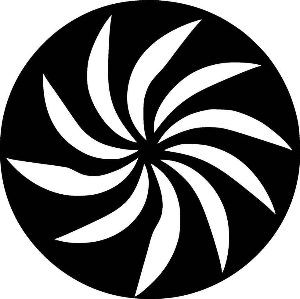 Wind Spinner - Black and White Isolated Icon - illustration vector
