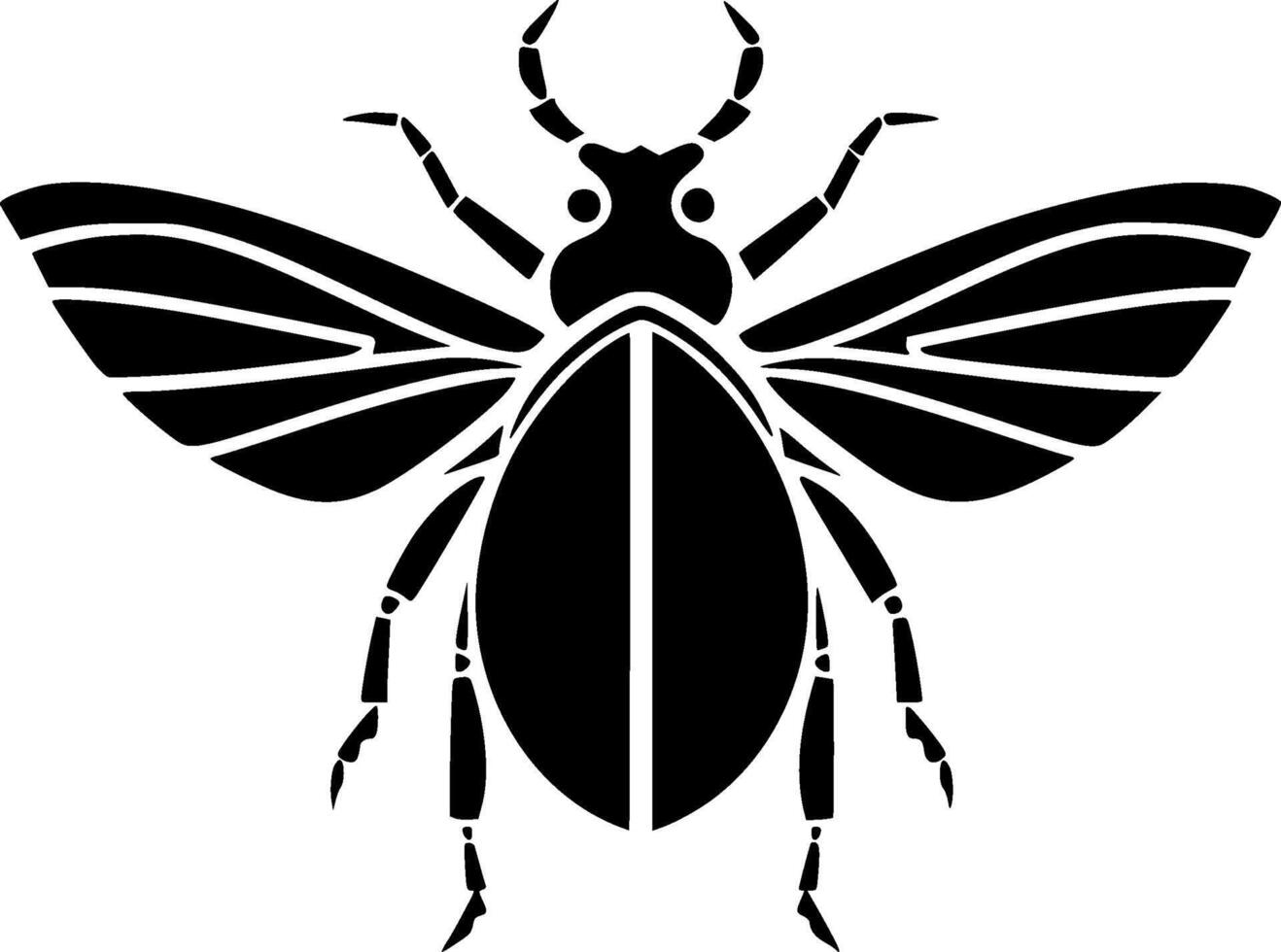Beetle - Black and White Isolated Icon - illustration vector