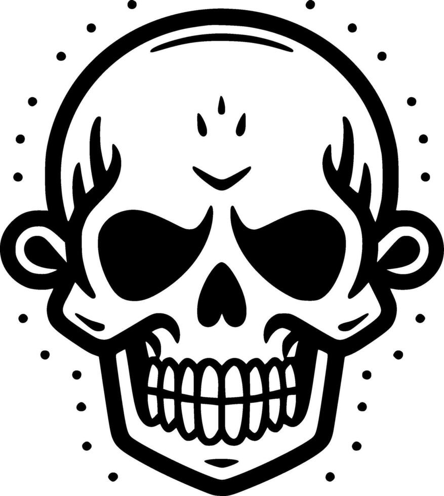 Skull - Black and White Isolated Icon - illustration vector
