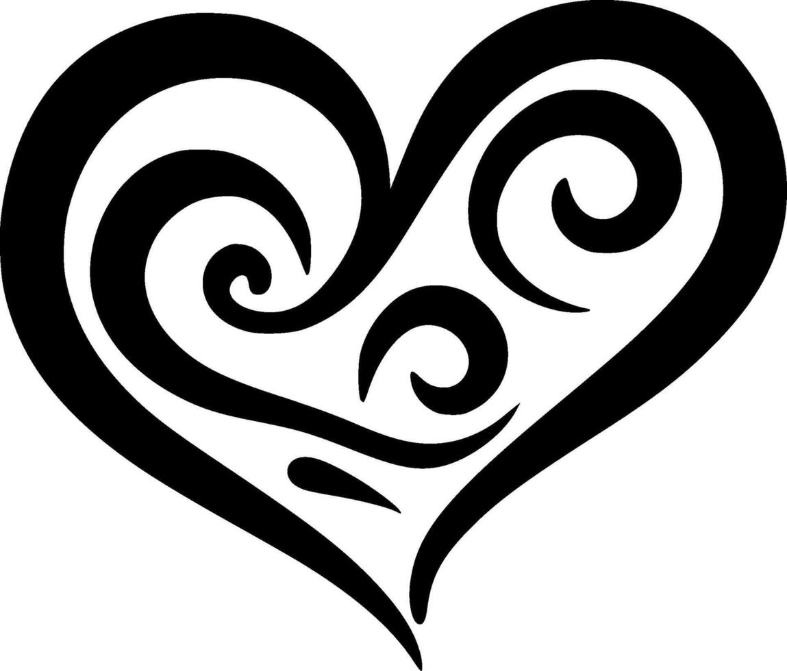 Heart - Black and White Isolated Icon - illustration vector