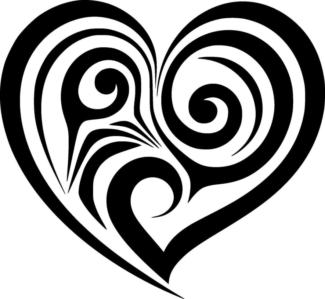 Heart - Black and White Isolated Icon - illustration vector
