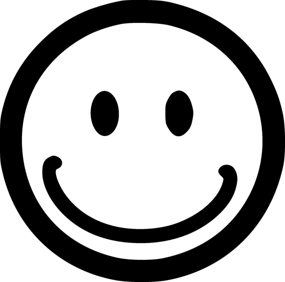 Smiley Face, Black and White illustration vector