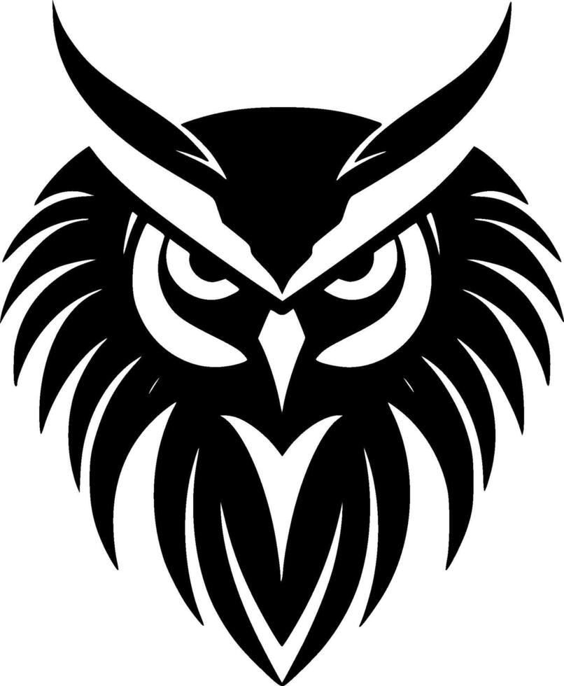 Owl, Black and White illustration vector