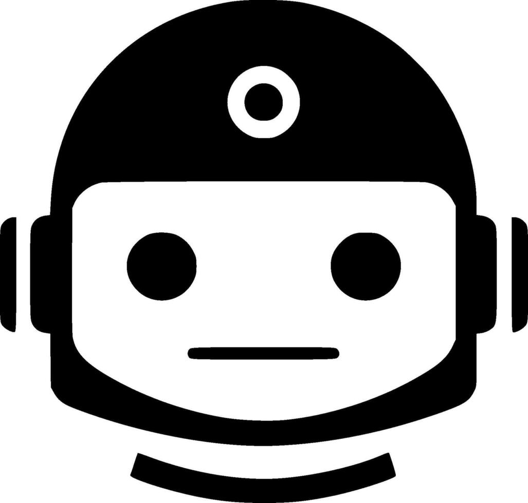 Robot - Black and White Isolated Icon - illustration vector