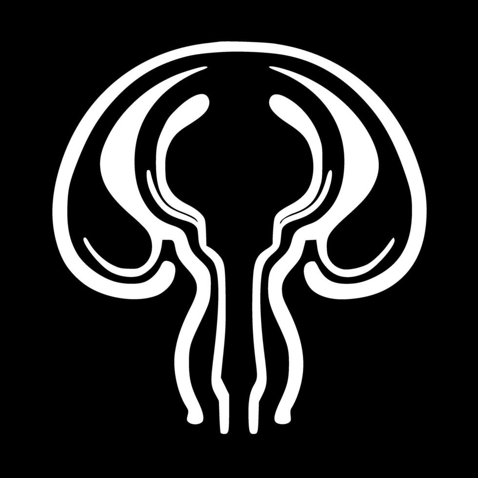 Uterus - Black and White Isolated Icon - illustration vector