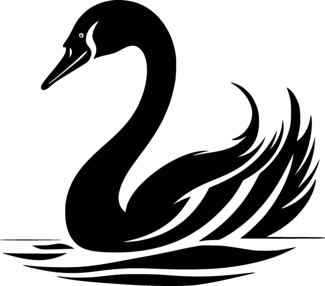 Swan, Black and White illustration vector