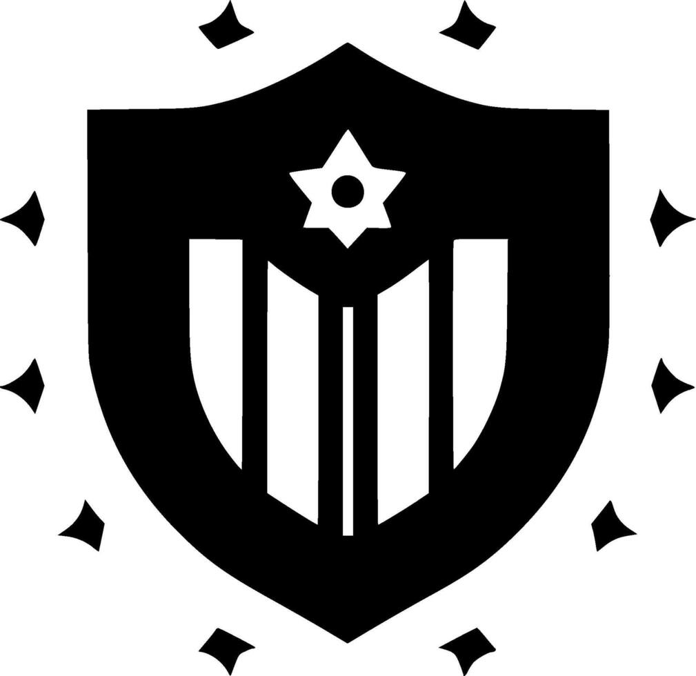 Shield, Black and White illustration vector