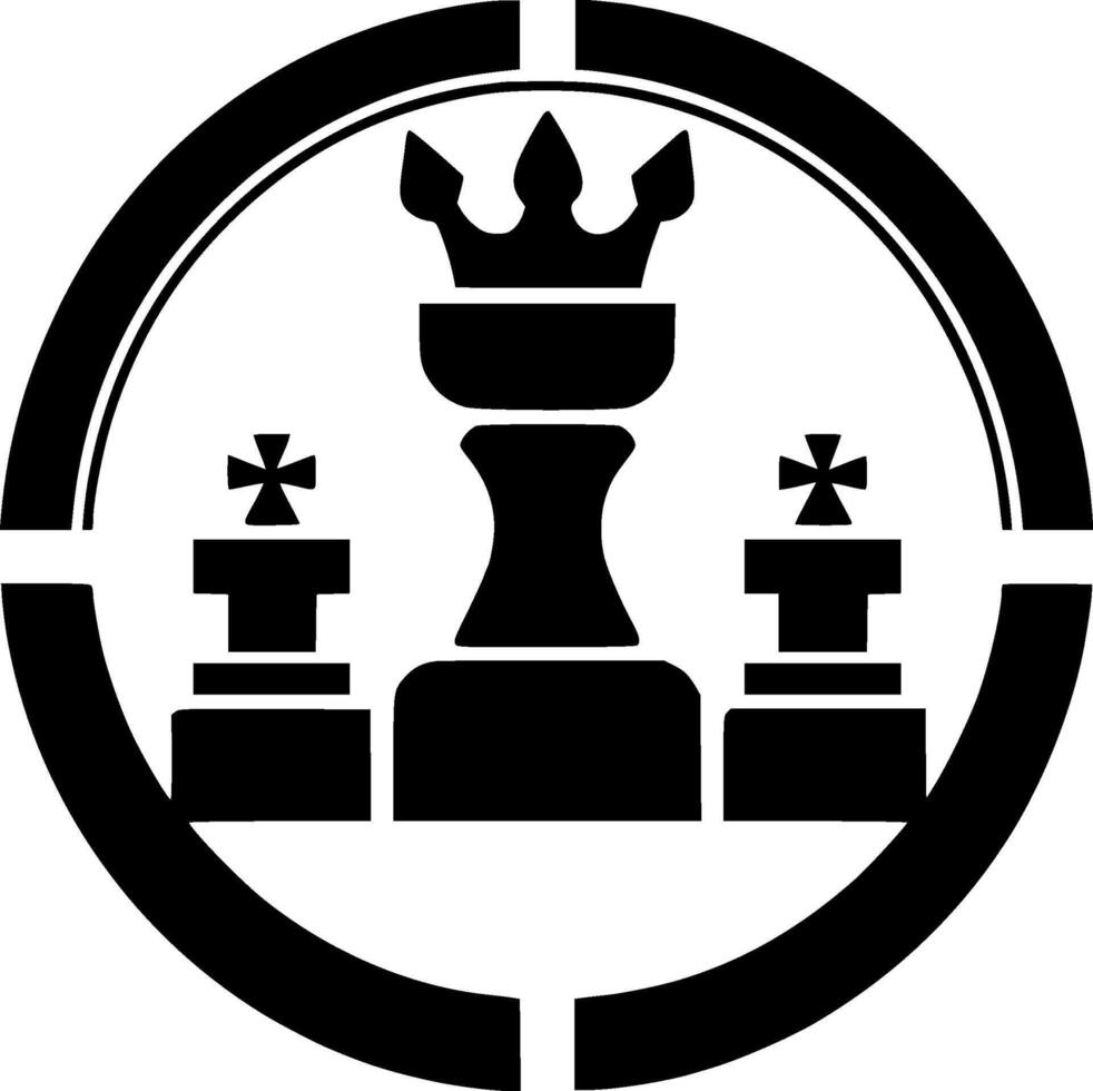 Chess - Black and White Isolated Icon - illustration vector