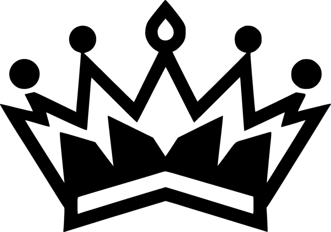 Crown - Black and White Isolated Icon - illustration vector