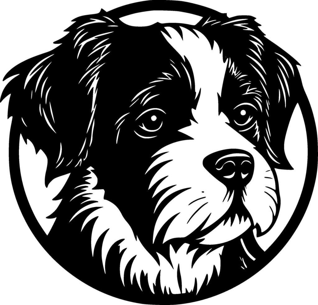 Terrier - Black and White Isolated Icon - illustration vector