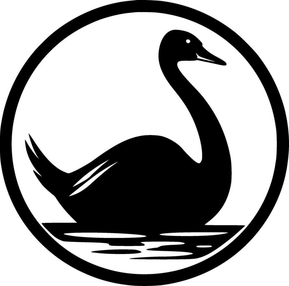 Swan - Black and White Isolated Icon - illustration vector