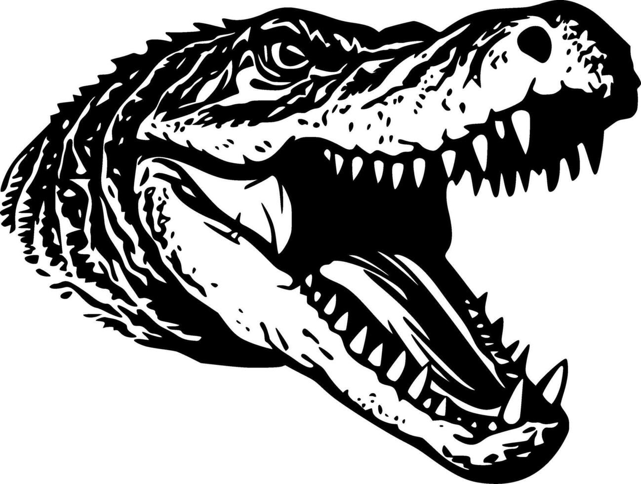 Alligator, Black and White illustration vector