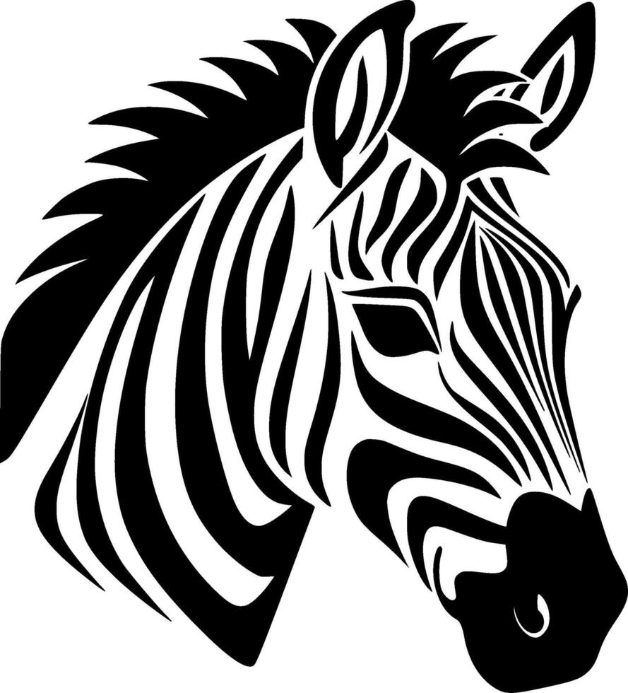 Zebra, Black and White illustration vector