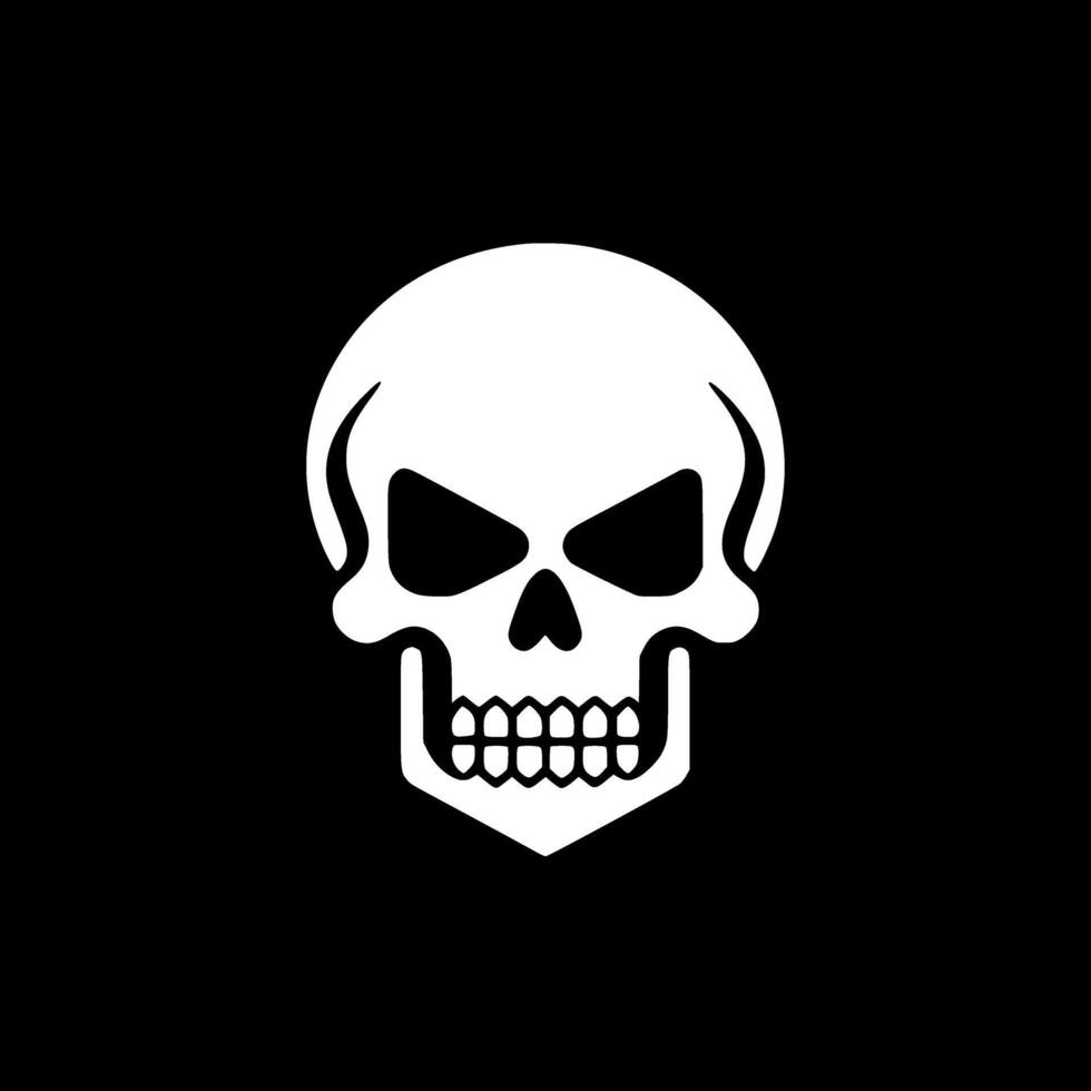 Skull - Black and White Isolated Icon - illustration vector