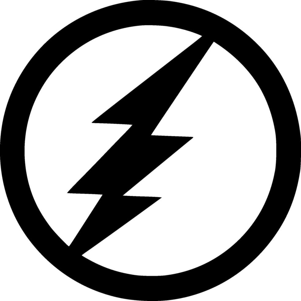 Lightning, Minimalist and Simple Silhouette - illustration vector