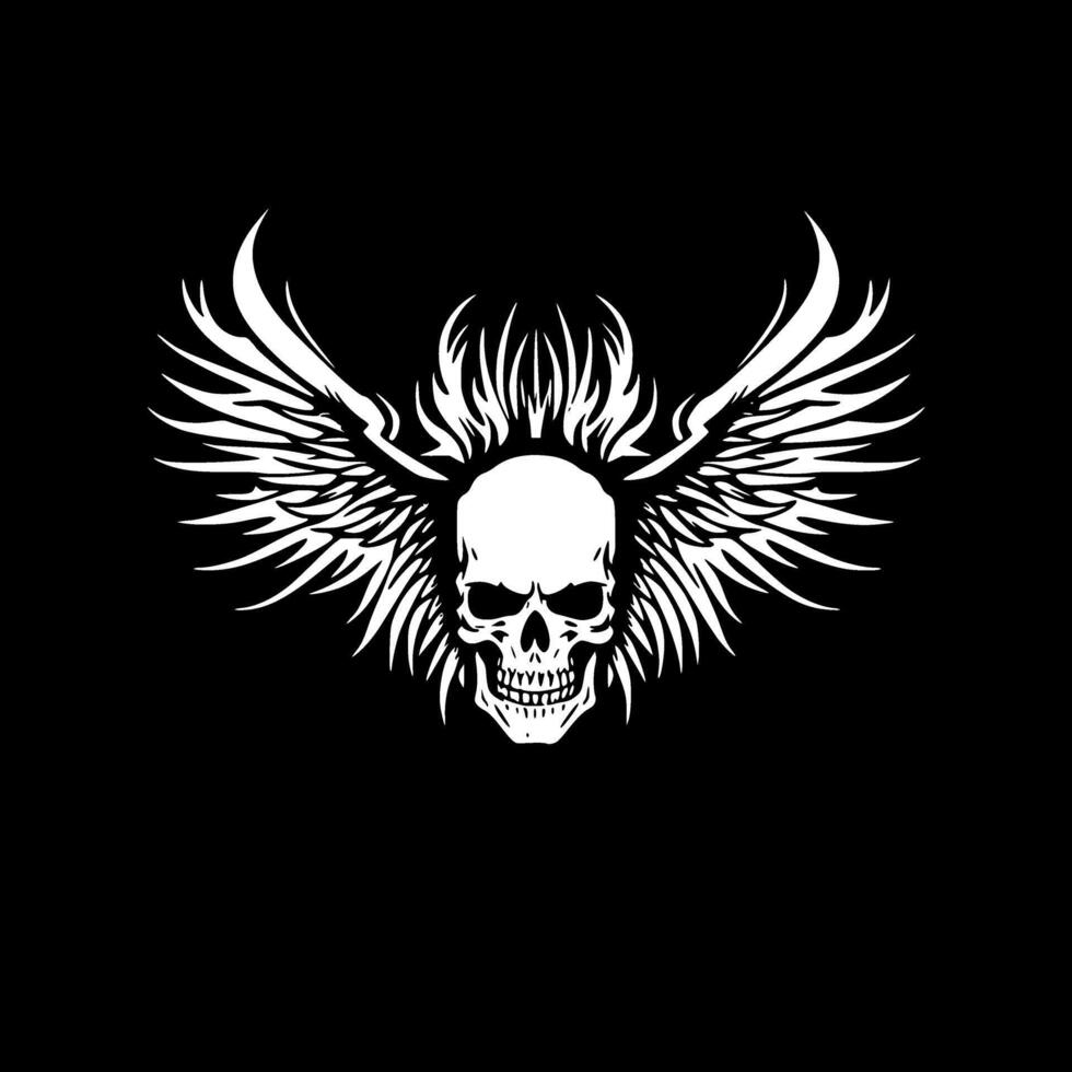 Skull - Black and White Isolated Icon - illustration vector