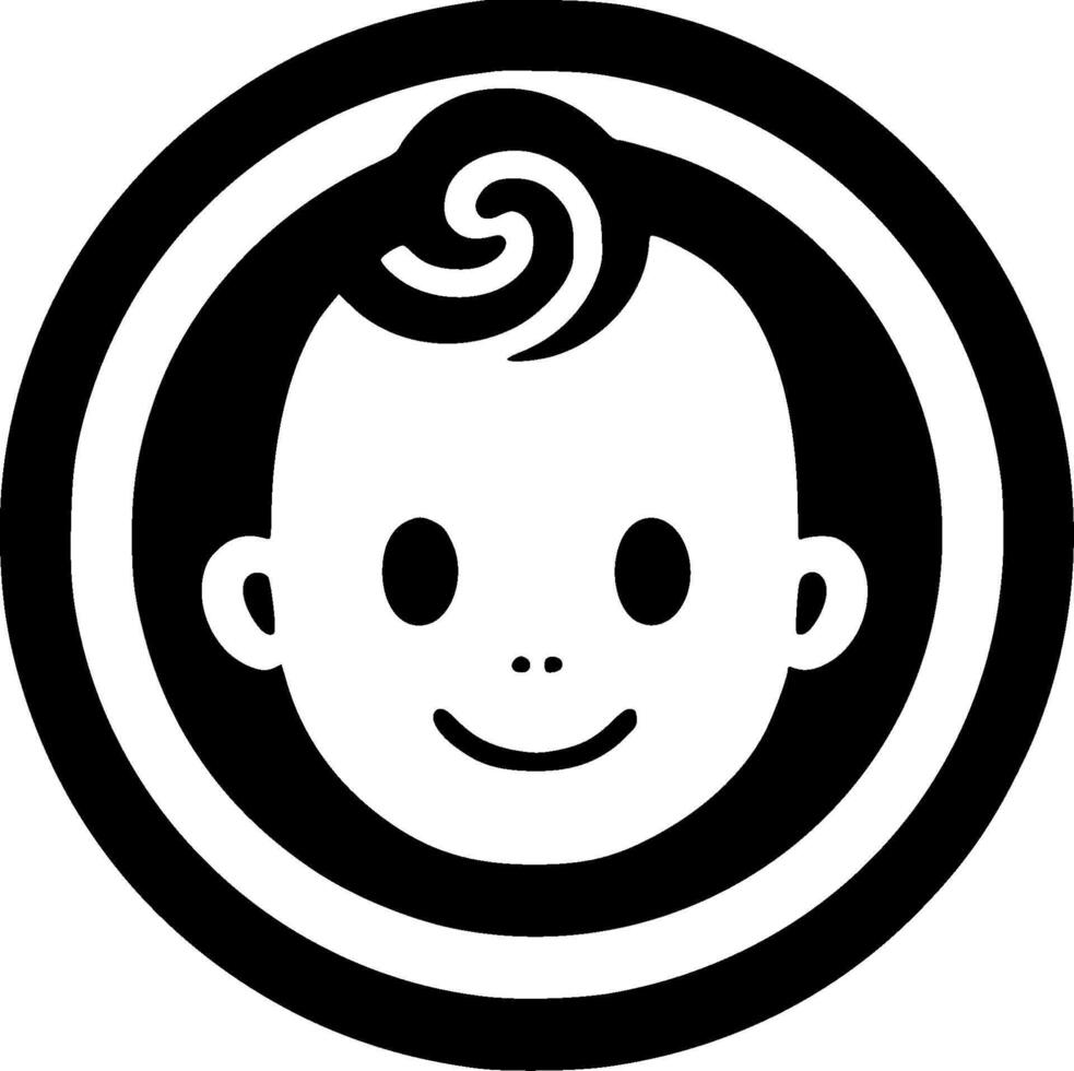 Baby, Black and White illustration vector