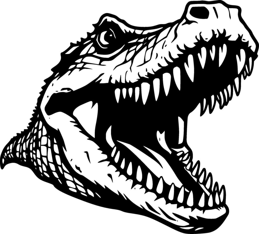 Crocodile, Minimalist and Simple Silhouette - illustration vector