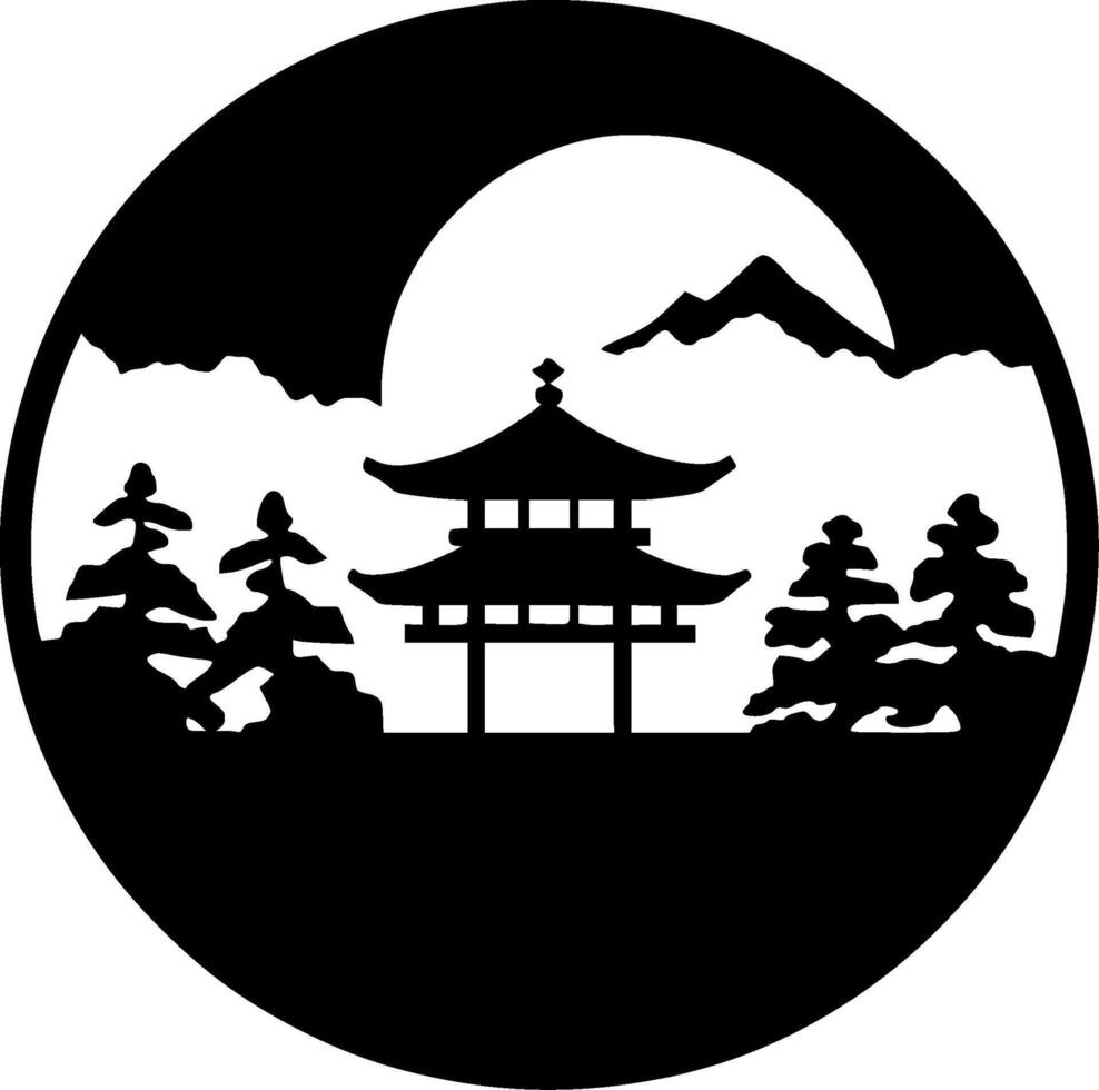 Japan, Minimalist and Simple Silhouette - illustration vector