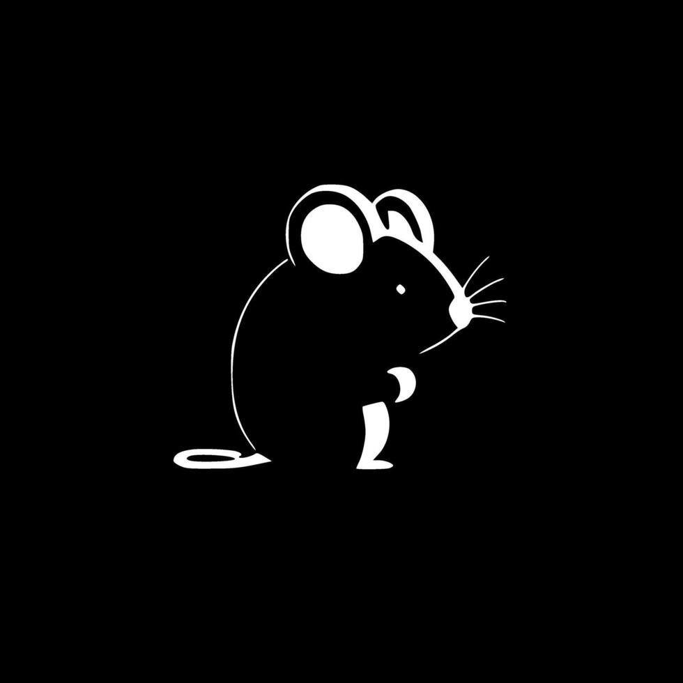 Mouse, Black and White illustration vector
