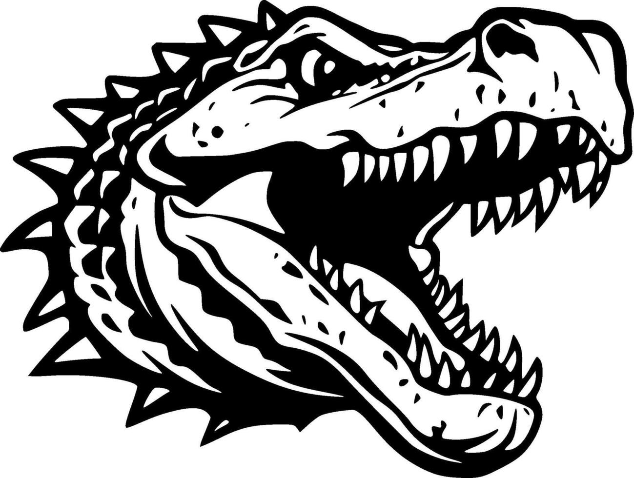 Alligator, Black and White illustration vector