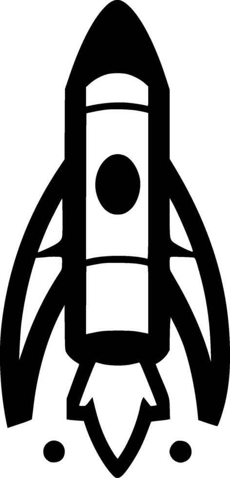 Rocket - Black and White Isolated Icon - illustration vector