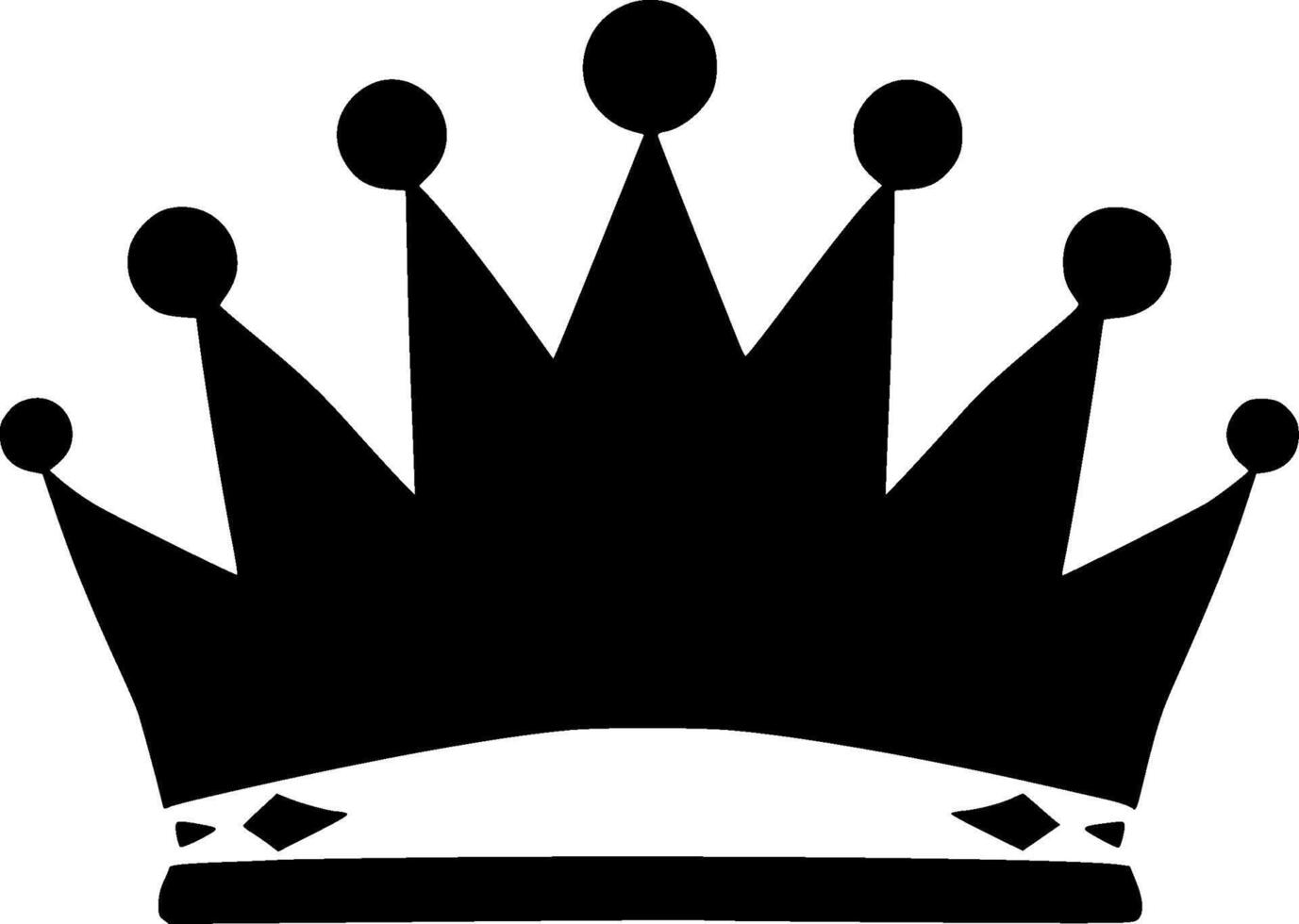 Crown - Black and White Isolated Icon - illustration vector