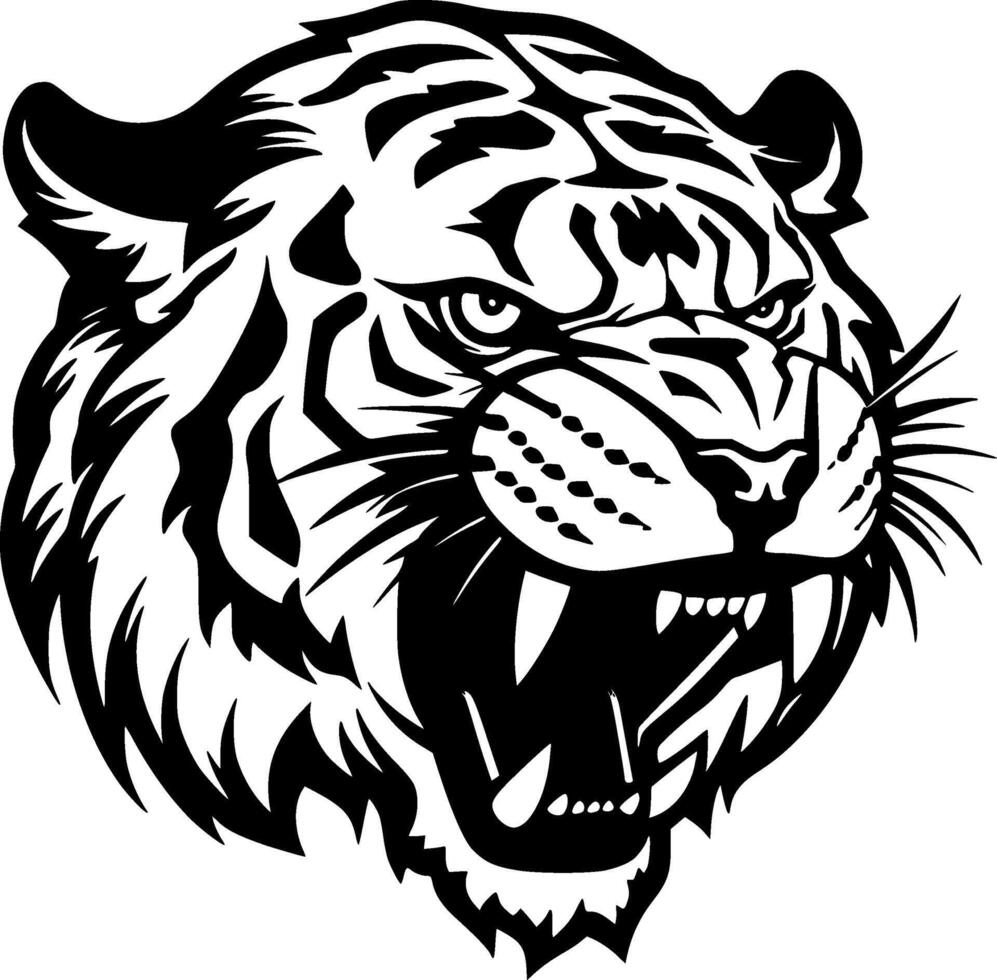 Tiger, Minimalist and Simple Silhouette - illustration vector