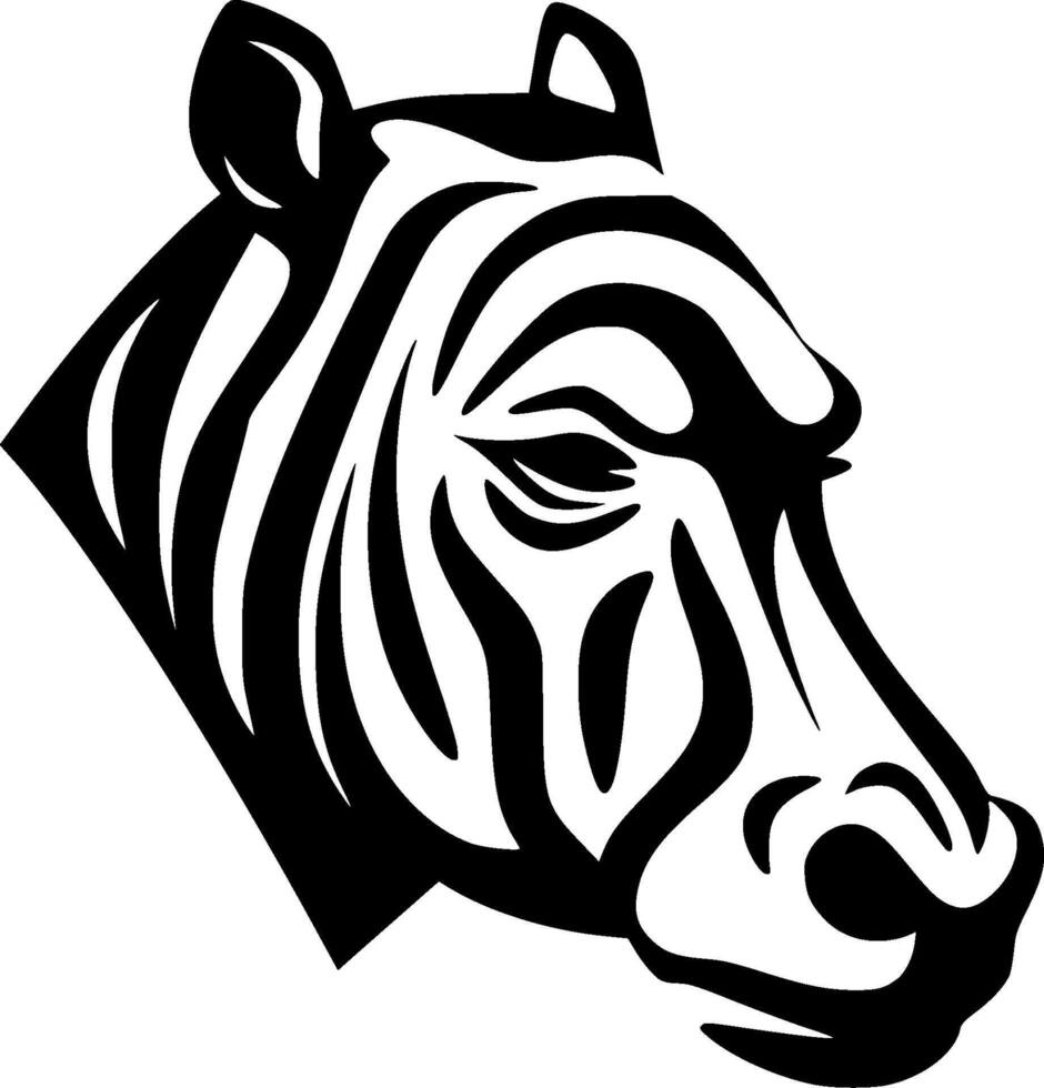 Hippopotamus - Black and White Isolated Icon - illustration vector