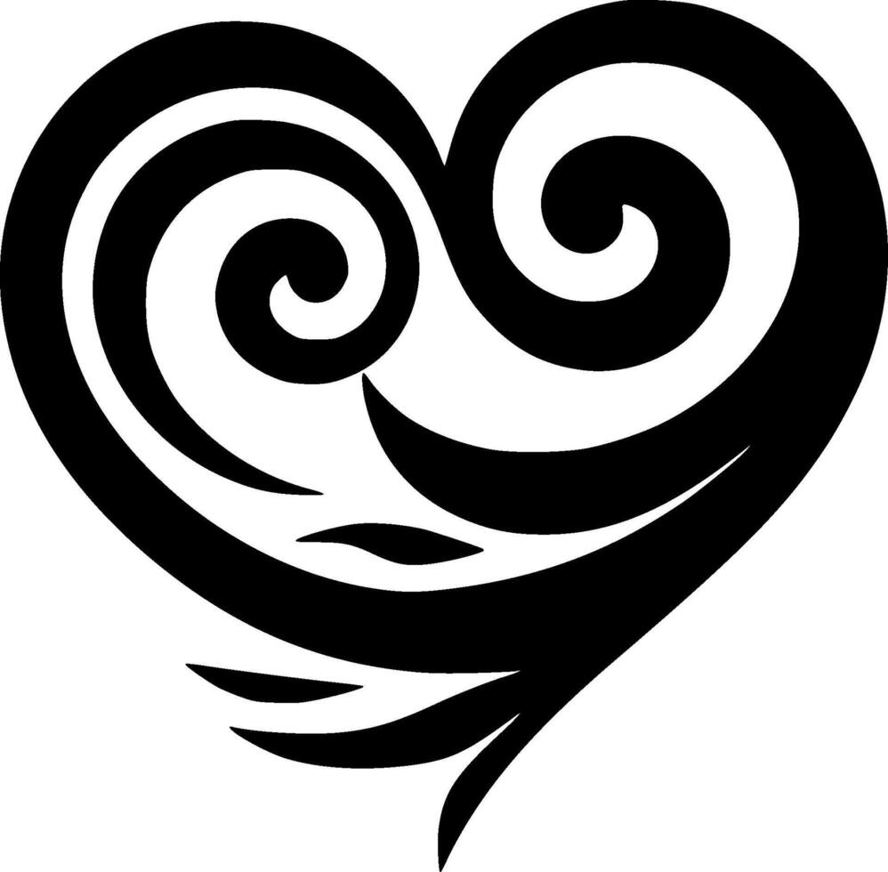 Heart - Black and White Isolated Icon - illustration vector
