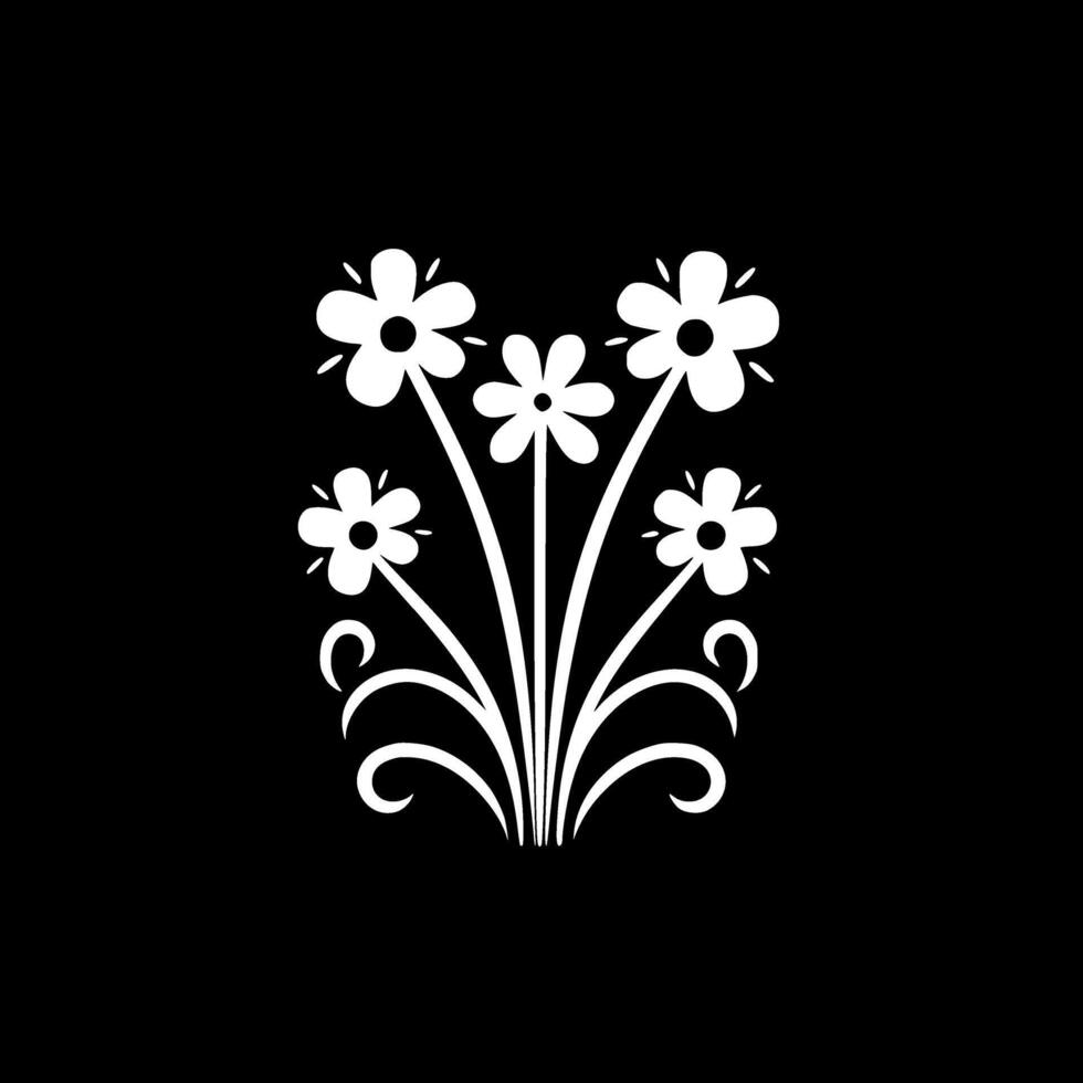 Flowers, Minimalist and Simple Silhouette - illustration vector