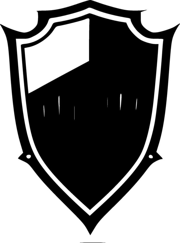 Shield, Black and White illustration vector