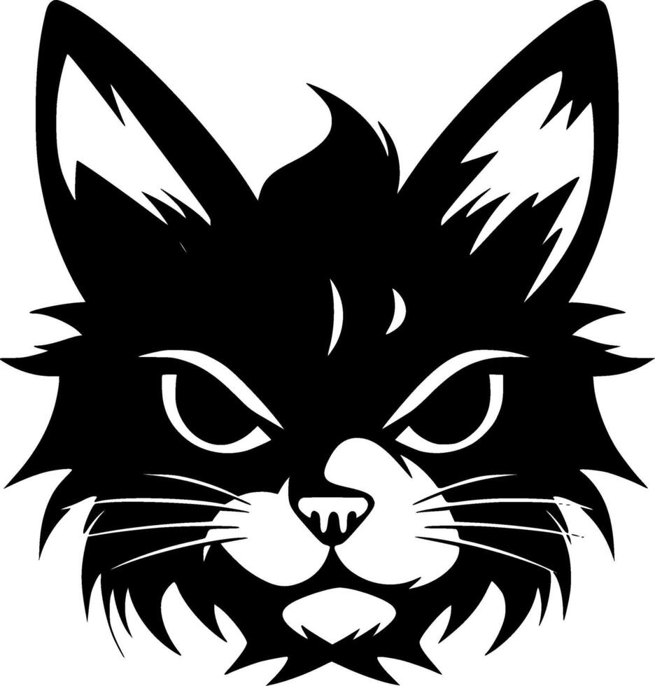 Cat - Black and White Isolated Icon - illustration vector