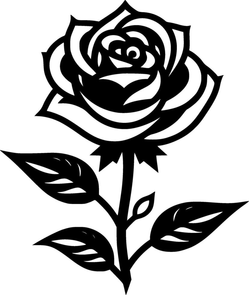Rose, Black and White illustration vector