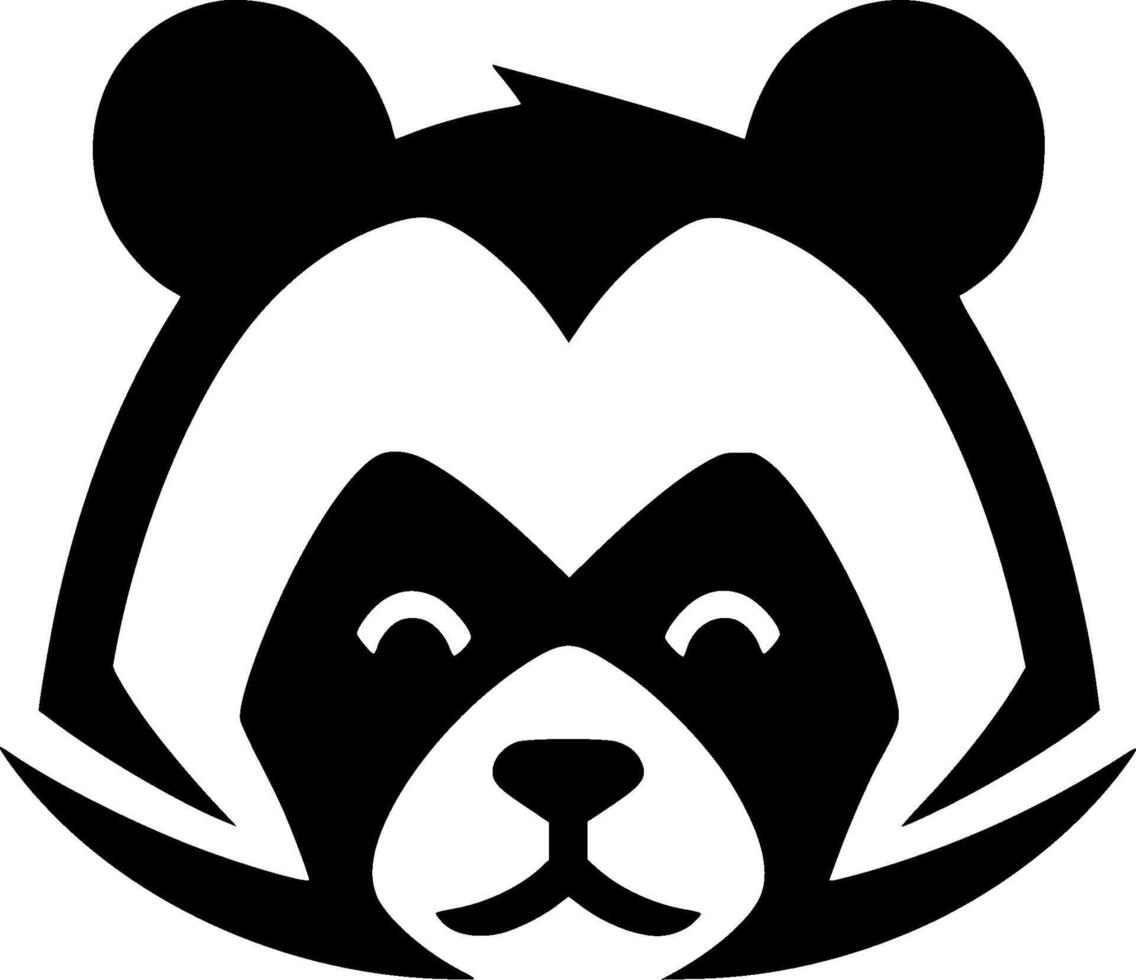 Panda - Black and White Isolated Icon - illustration vector