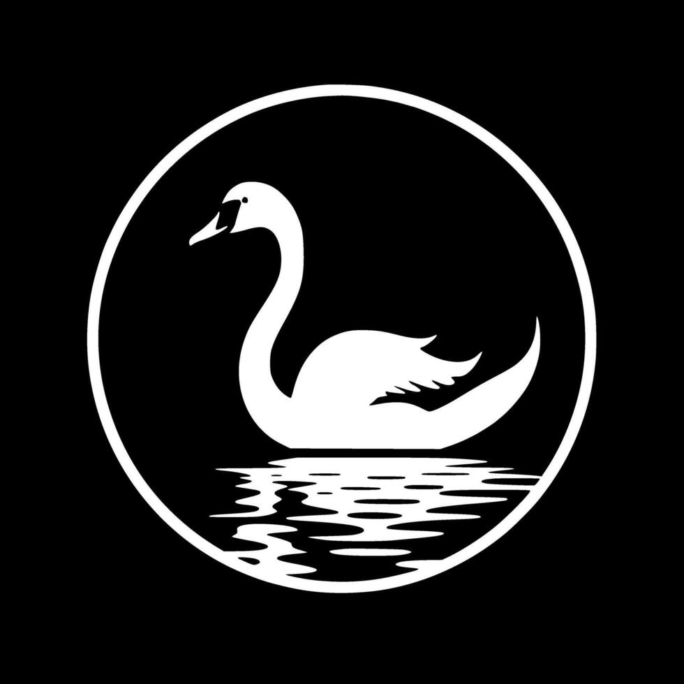 Swan, Black and White illustration vector