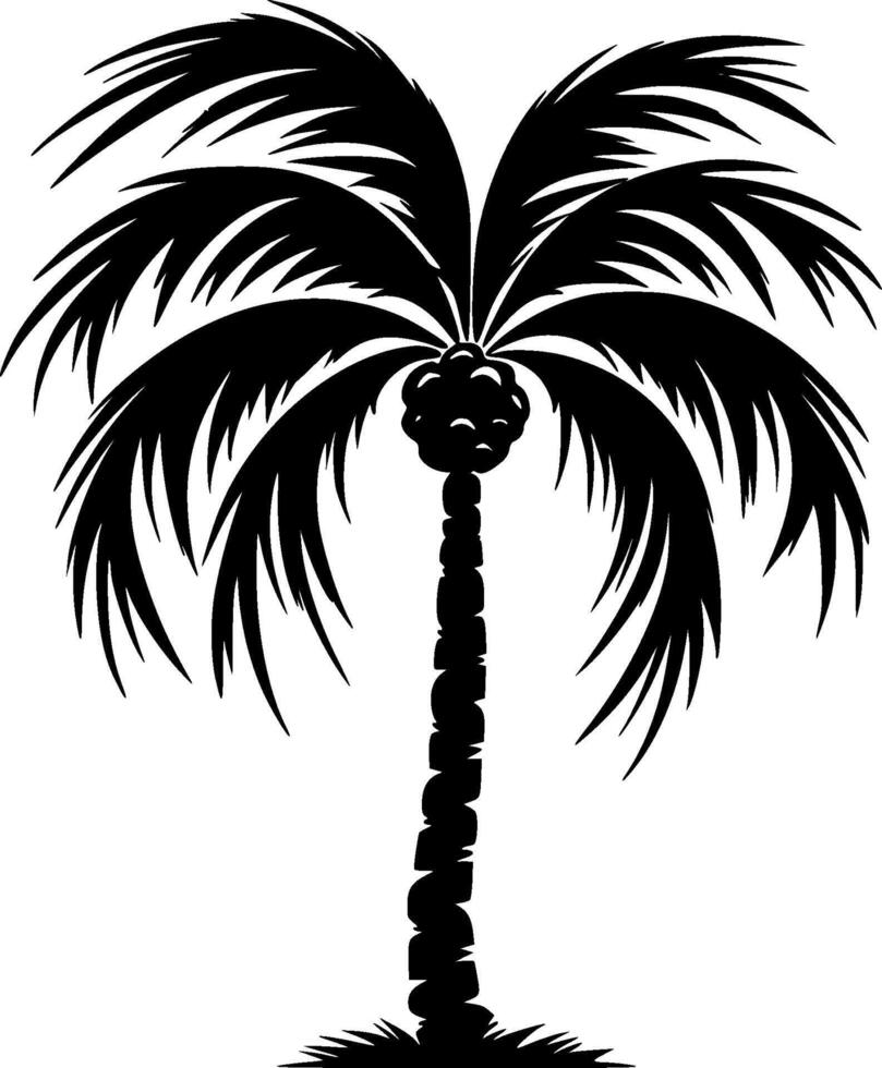 Palm - Black and White Isolated Icon - illustration vector