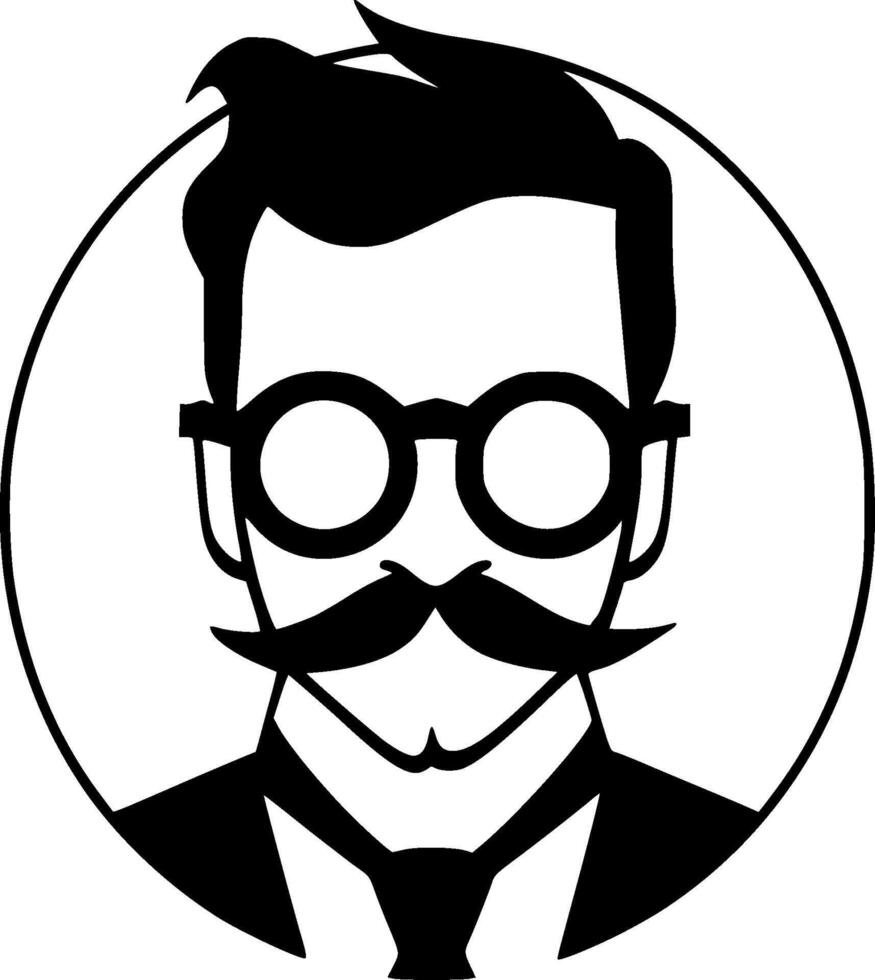 Teacher, Black and White illustration vector