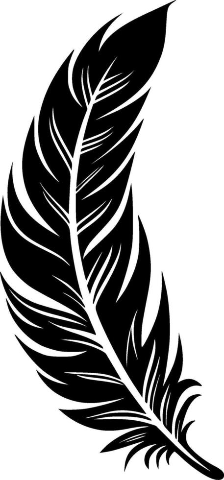 Feather, Black and White illustration vector