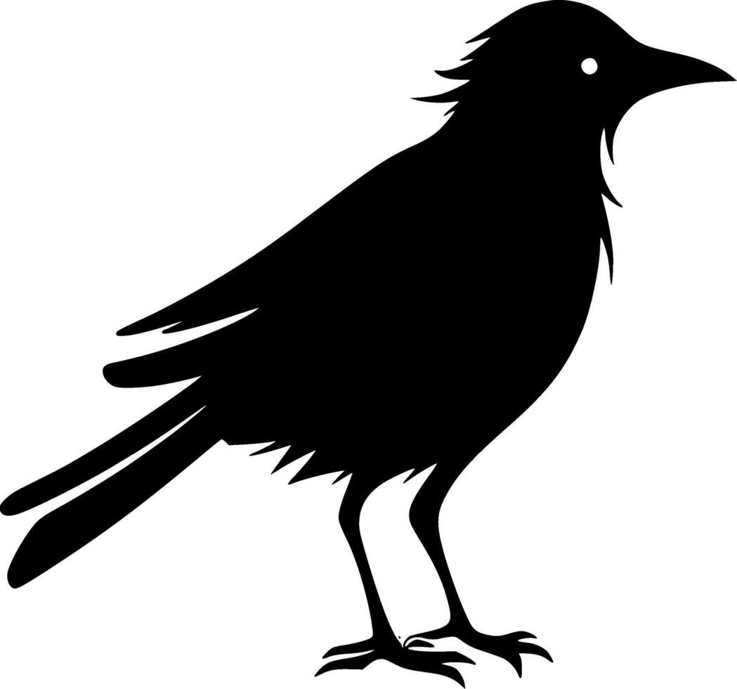 Crow, Black and White illustration vector