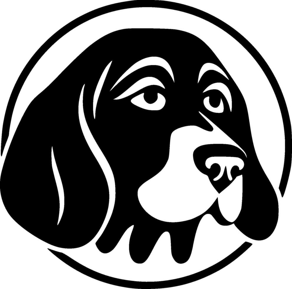 Dog - Black and White Isolated Icon - illustration vector