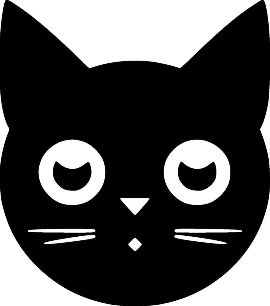 Cat - Black and White Isolated Icon - illustration vector