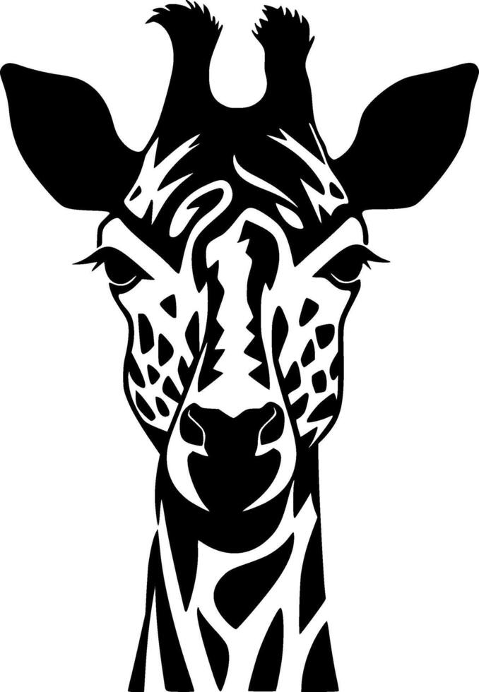 Giraffe - Black and White Isolated Icon - illustration vector