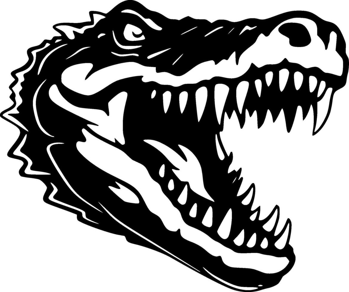 Crocodile, Minimalist and Simple Silhouette - illustration vector
