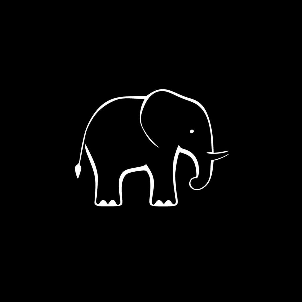 Elephant, Black and White illustration vector